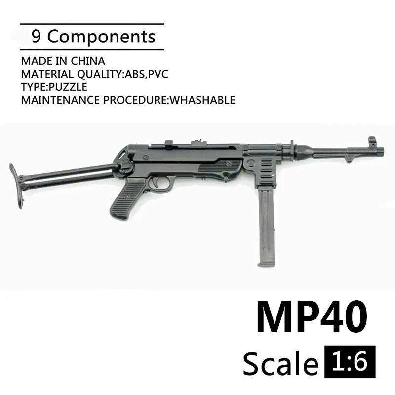 1/6 1:6 Scale 12" Action Figure 4D Gun Model WWII Submachine Gun MP40 DID DAM