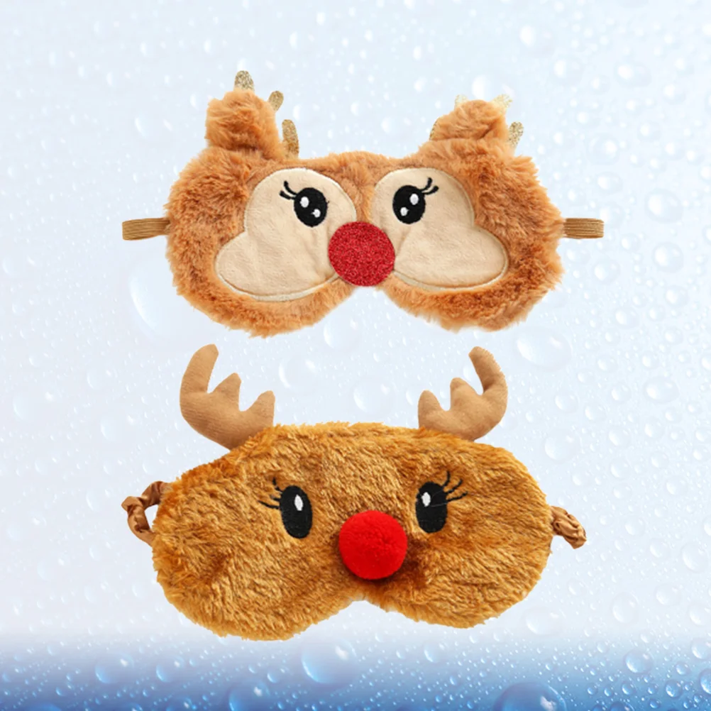 

Eye Maskplush Night Covers Blindfold Costume Cosplay Reindeer Eyeshadepatch Blackout Cartoon Rest Sleepingcover Cute Sleepping