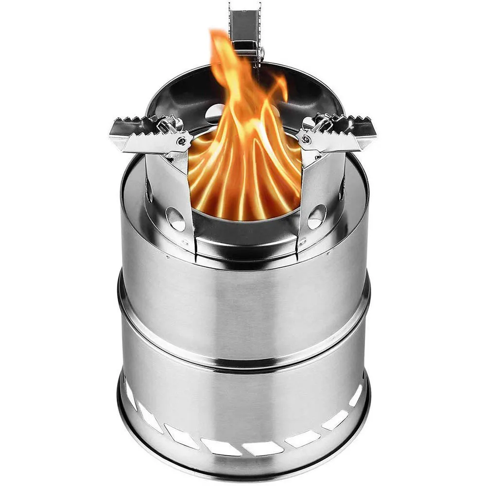 

Portable indoor fireplace Wood burning mini lightweight stainless steel stove picnic barbecue cookware Travel tools