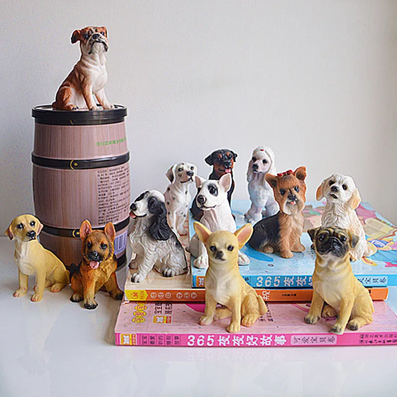 

Fairy Resin Dog Figurines Garden Ornaments Outdoor Home Pet Animal Miniature Figurines Decor
