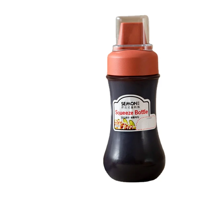 

Оптовая продажа, бутылка для соуса, пластиковая бутылка для кетчупа с пятью отверстиями, дозатор для соуса, бутылки для оливкового масла