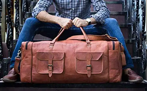

Duffel Bag 30 inch Large Travel Bag Gym Sports Overnight Weekender Bag by Komal s Passion Leather