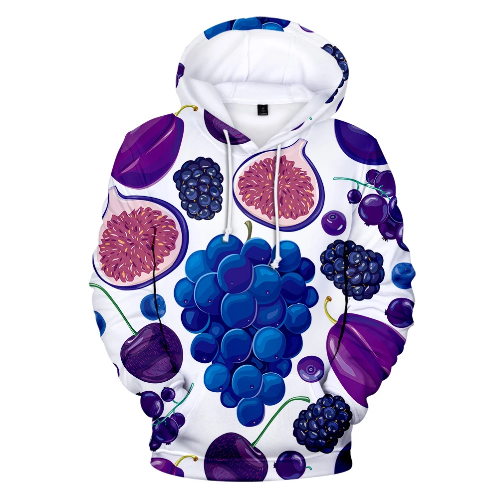 

New Euro-US Personality Tide Brand Fruit Printing 3D Hoodie Man/women Simple Thin Hooded With Fruits 3D Hoodie Sweatshirt Top