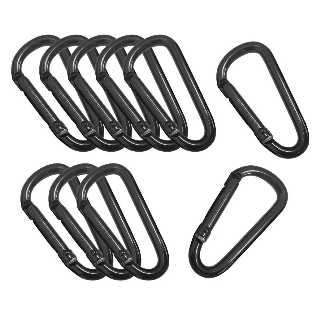 

10pcs Outdoor Carabiner D-Clip Hook Snap Spring Key Chain Buckle Tools