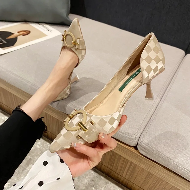 

2022 age season joker new single shoes fashion pointed French high-heeled shoes women with four seasons for women's shoes
