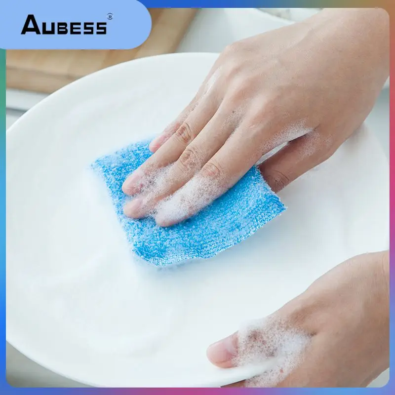 

5 шт., двусторонняя губка для мытья посуды