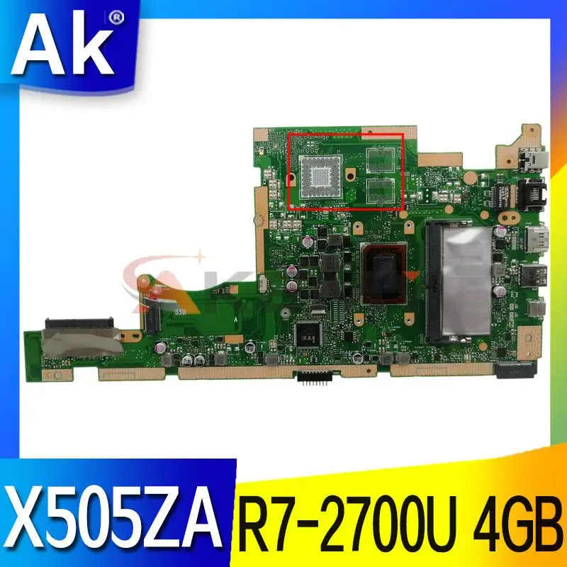 

Материнская плата X505ZA для ASUS, материнская плата для ноутбука X505Z A580Z A505Z K550A со стандартом памяти 4 Гб/ОЗУ 100%, хорошо работает