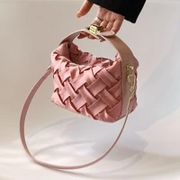 luxury niche design woven bag womens 2022 summer new trendy fashion ladies textured underarm bag all match popular shoulder bag