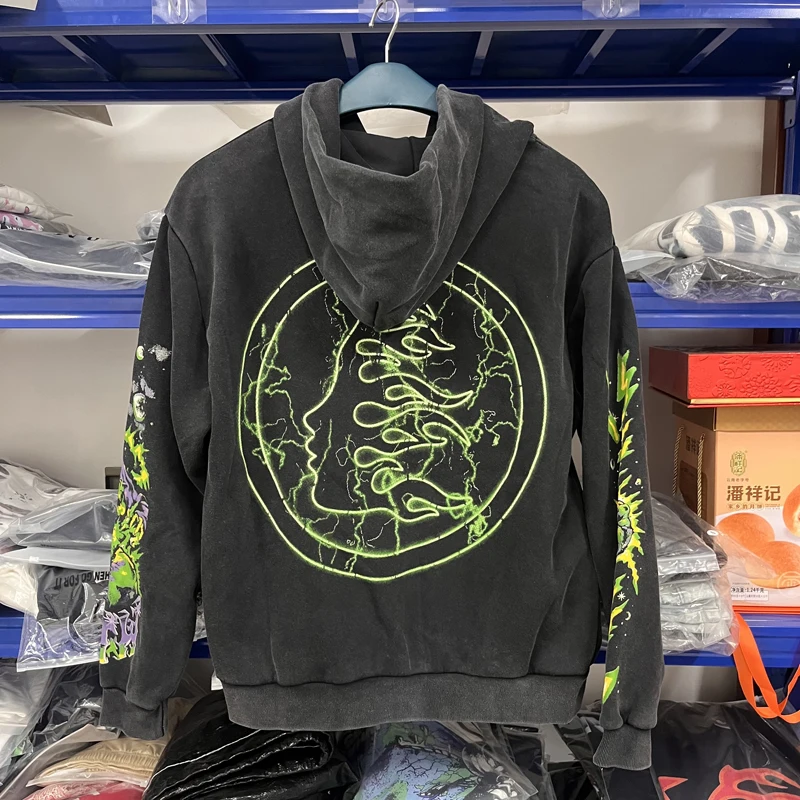 

Толстовка с капюшоном Hellstar, флисовая толстовка на молнии в стиле хип-хоп