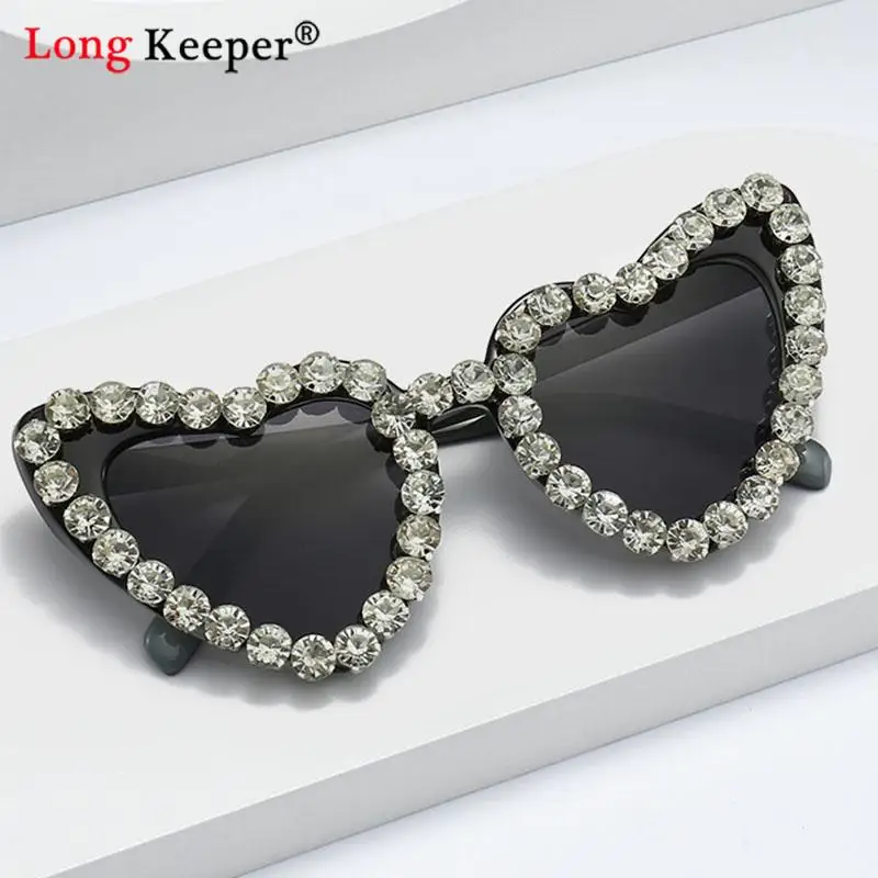 

Женские солнцезащитные очки с сердечками Y2K, винтажные Роскошные брендовые солнцезащитные очки со стразами в стиле ретро, женские солнцезащитные очки с защитой Uv400