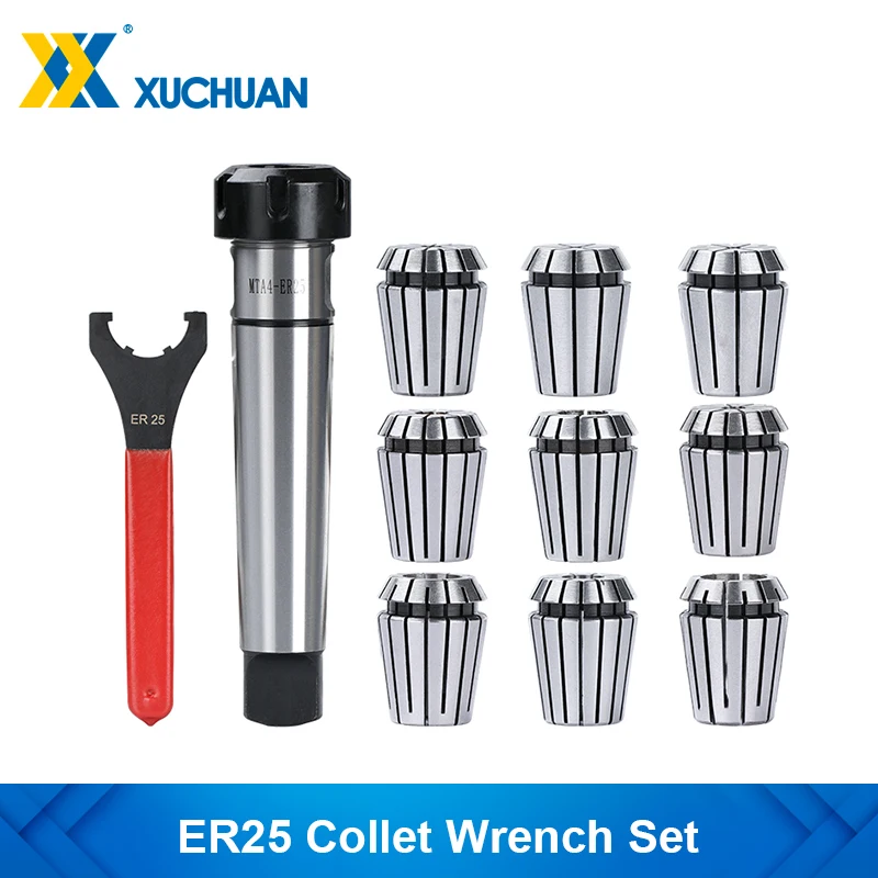 ER25 Collet Chuck 3-16mm with MTA4 Morse Taper and UM Type ER25 Nut Wrench CNC Lathe Tool Chuck Clamp Milling Tool Holder
