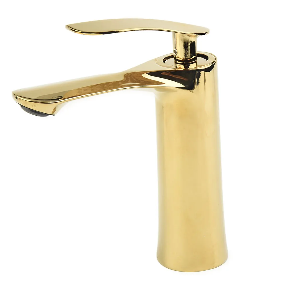 

Single Hole Gold Brass Wash Basin Faucet Sink Faucet Cold And Hot Water Faucet Single Handle Bathroom Faucets Showers