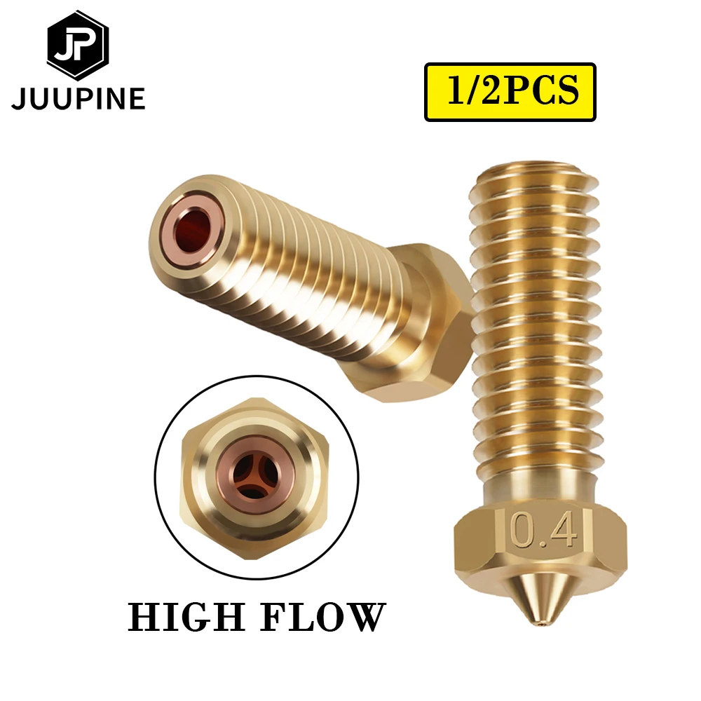 

Clone CHT Volcano Nozzle 0.4 0.6 0.8 Brass Nozzle High Flow Three-eyes For Anycubic/Artillery/FLSUN/TEVO/ 3D printer E3D Volcano