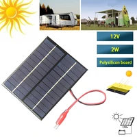 2w 12v solar panel with clip charger power polycrystalline silicon diy solar cell module battery waterproof for outdoor camp car