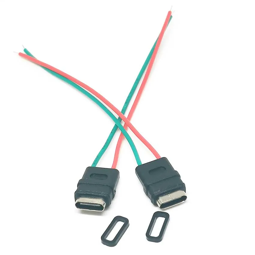 

1-10pcs USB Type C Waterproof Connector Welding Wire Female Socket High Current Fast Charging Type -c Port Charging Interface