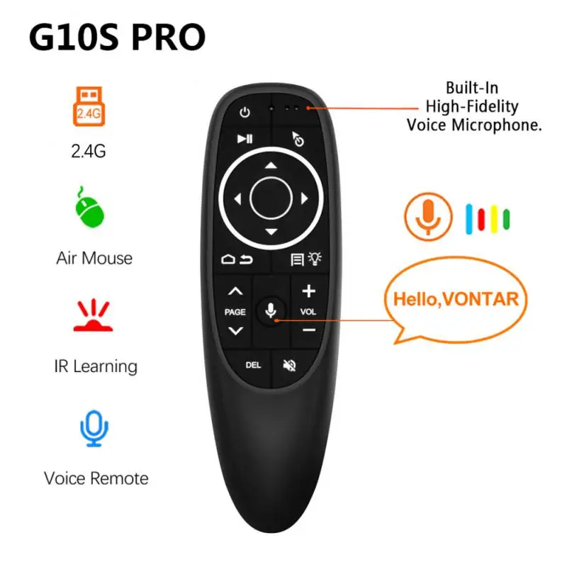 

G10S Air Mouse Voice Remote Control 2.4G Wireless Gyroscope IR Learning For H96 MAX X88 PRO X96 MAX Android TV Box HK1