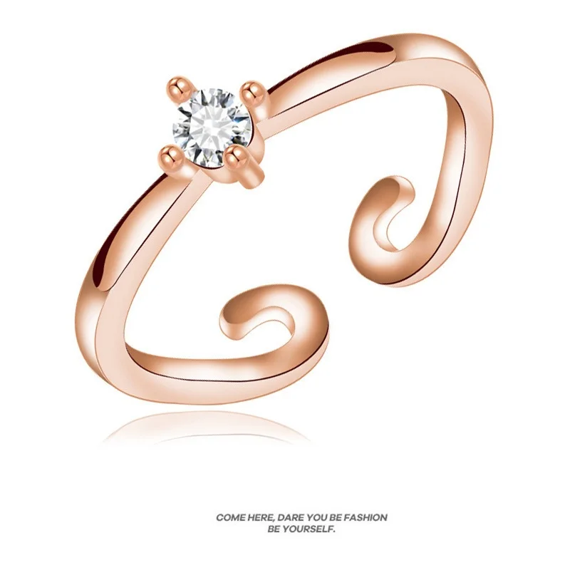 

2022 New Trendy Inspired Design Zircon Binding Spell Ring Men Women Korean Fashion Rose Gold Opening Summer Accessories Jewerly