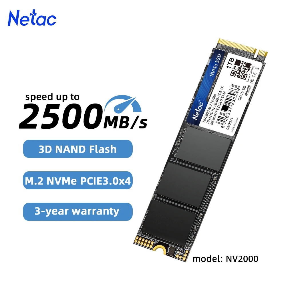Netac NVMe SSD 1 ТБ M2 512 ГБ NVME 256 Жесткий диск M.2 2280 PCIe Внутренние твердотельные накопители