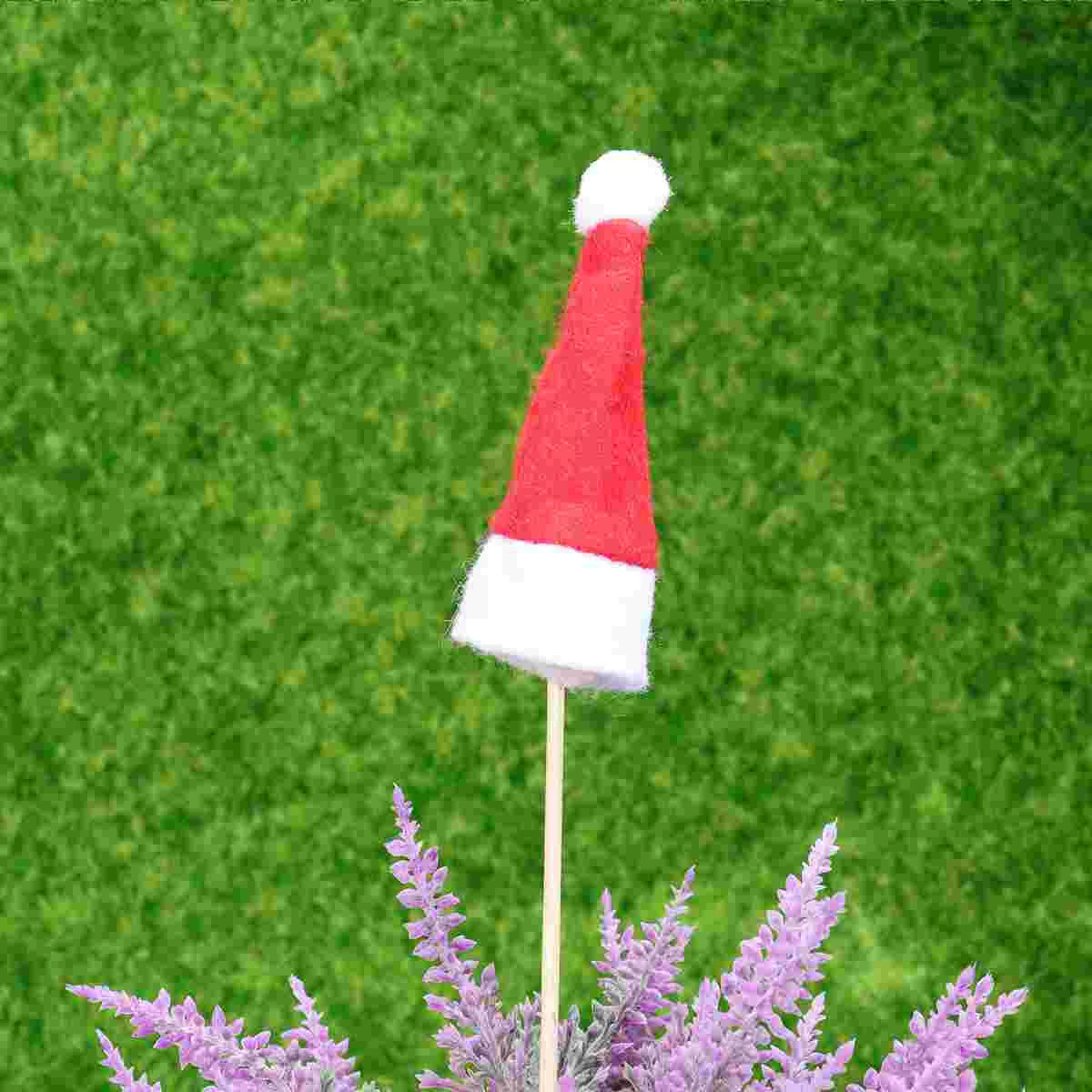 

10pcs Santa Hats Tiny Christmas Hats Lollipop Candy Hat DIY Santa Claus Hat Cup Bottles Cover for Crafts Home Christmas