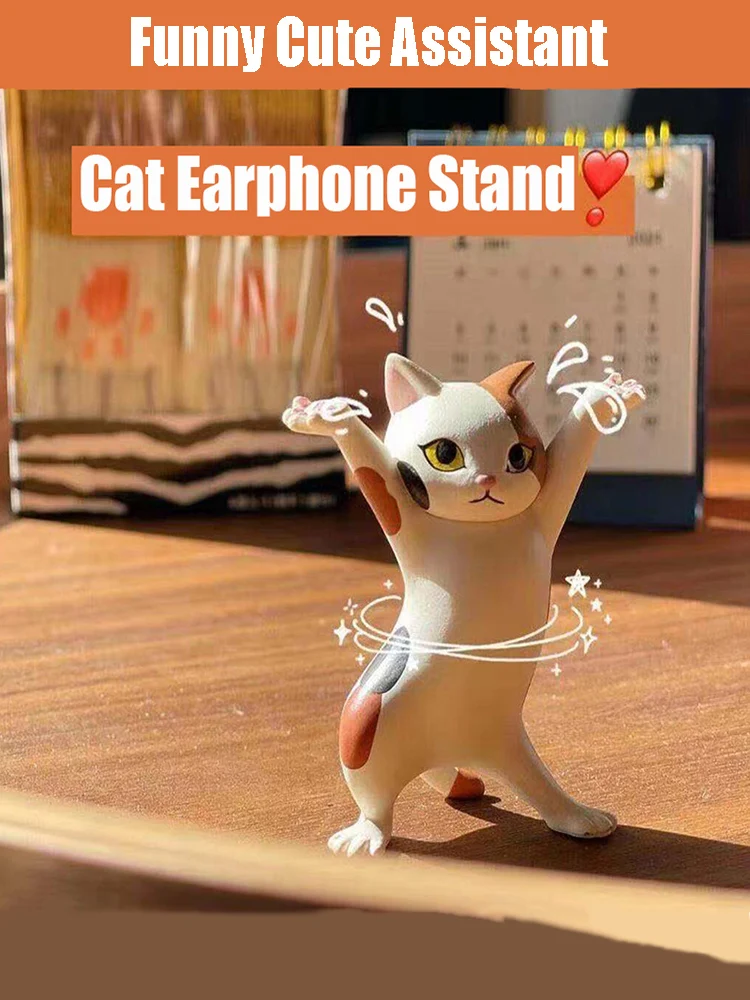 

Funny Cat Pen Holder Toy Black Hold Everything Cat Earphone Holder Cute Home Decor Easter Funny Decoration Carming Ktty Neko Set