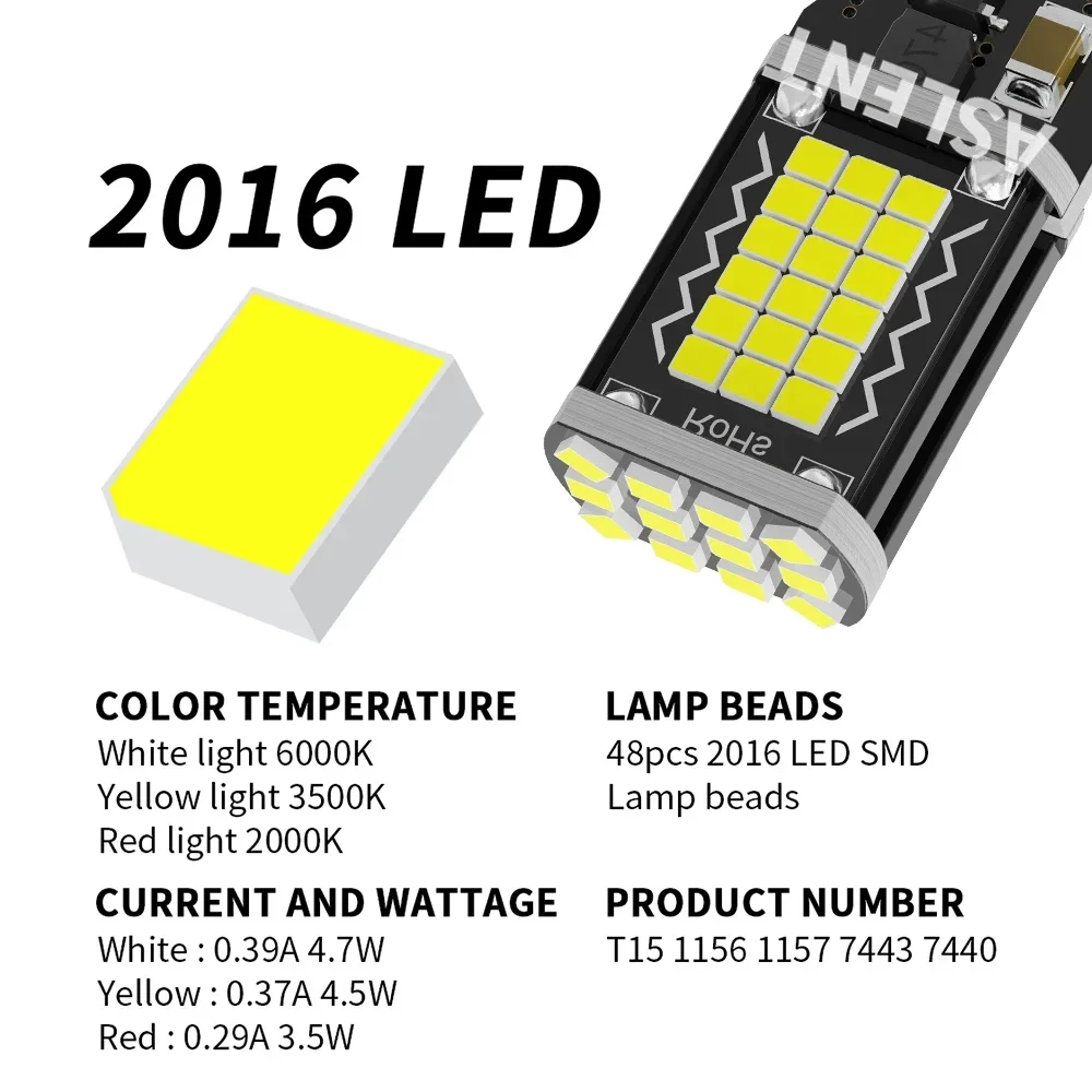 4x T15 W16W 921 912 T16 902 LED 2016 48smd Лампы высокой мощности Супер яркая замена для автомобиля