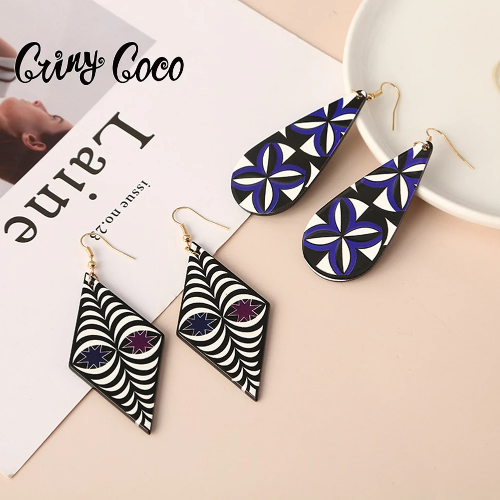 

Cring CoCo Hawaiian Samoan Geometric Jewelry Earrings Polynesian Sea Turtle Acrylic Drop Earrings Dangle Earring for Women Party