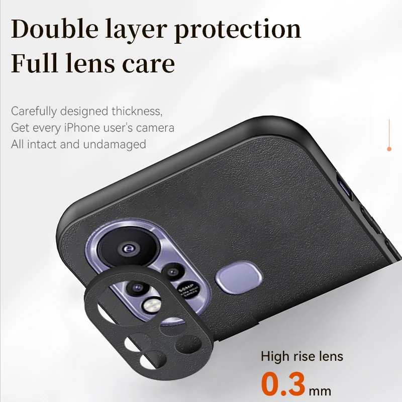 Luxury Leather Case for Infinix Hot 11s X6812 X6812B Frosted Ultra-thin Shockproof Soft Silicone Phone Cover for InfinixHot11s