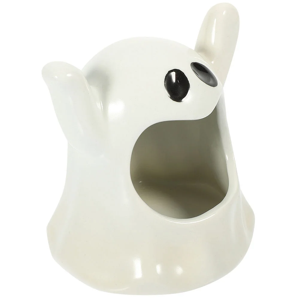 

Small Container Ghost Tealight Holder Halloween Party Desktop Candlestick Ceramic