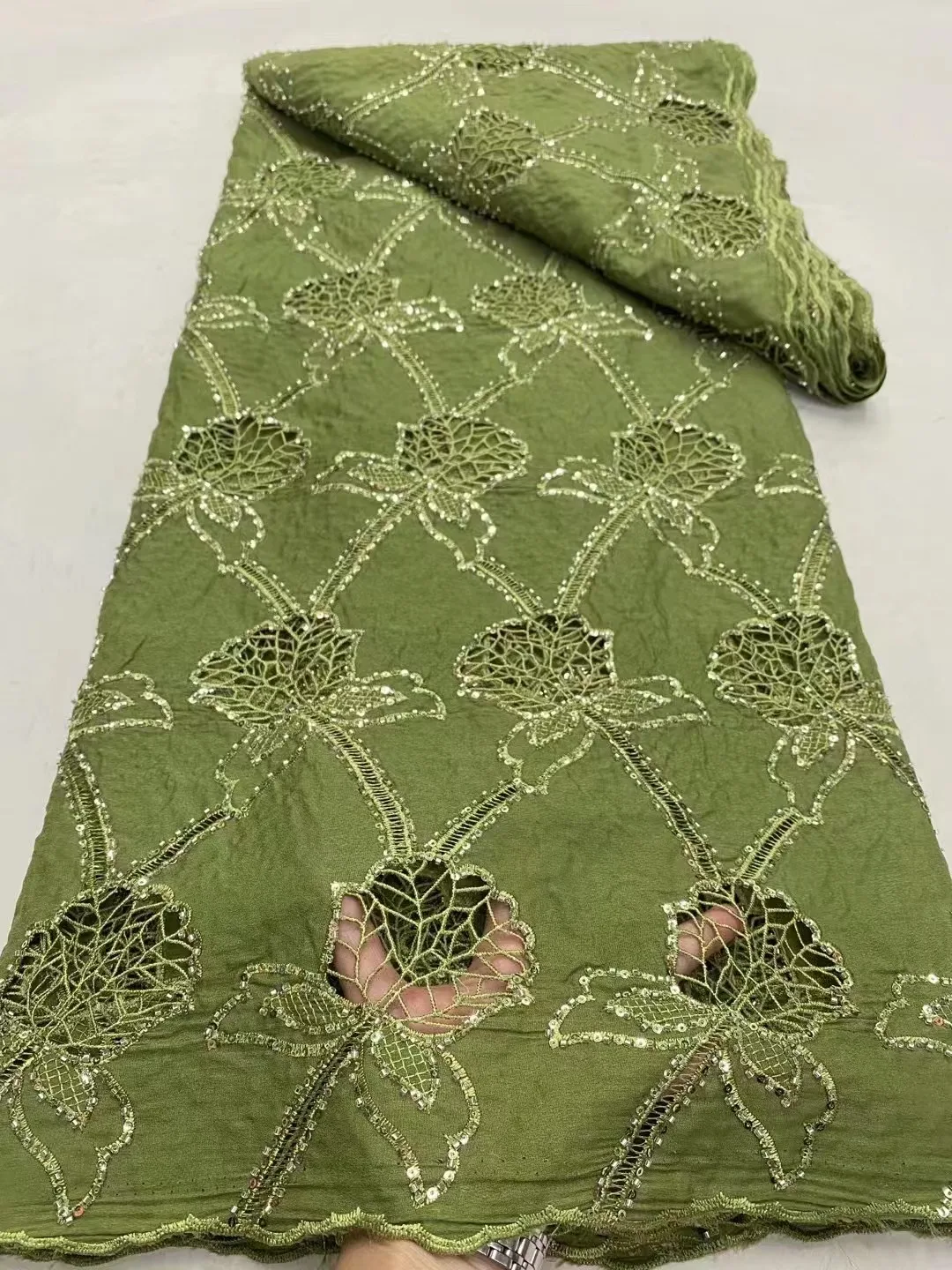 Лидер продаж африканская водорастворимая кружевная ткань 2025 высококачественная