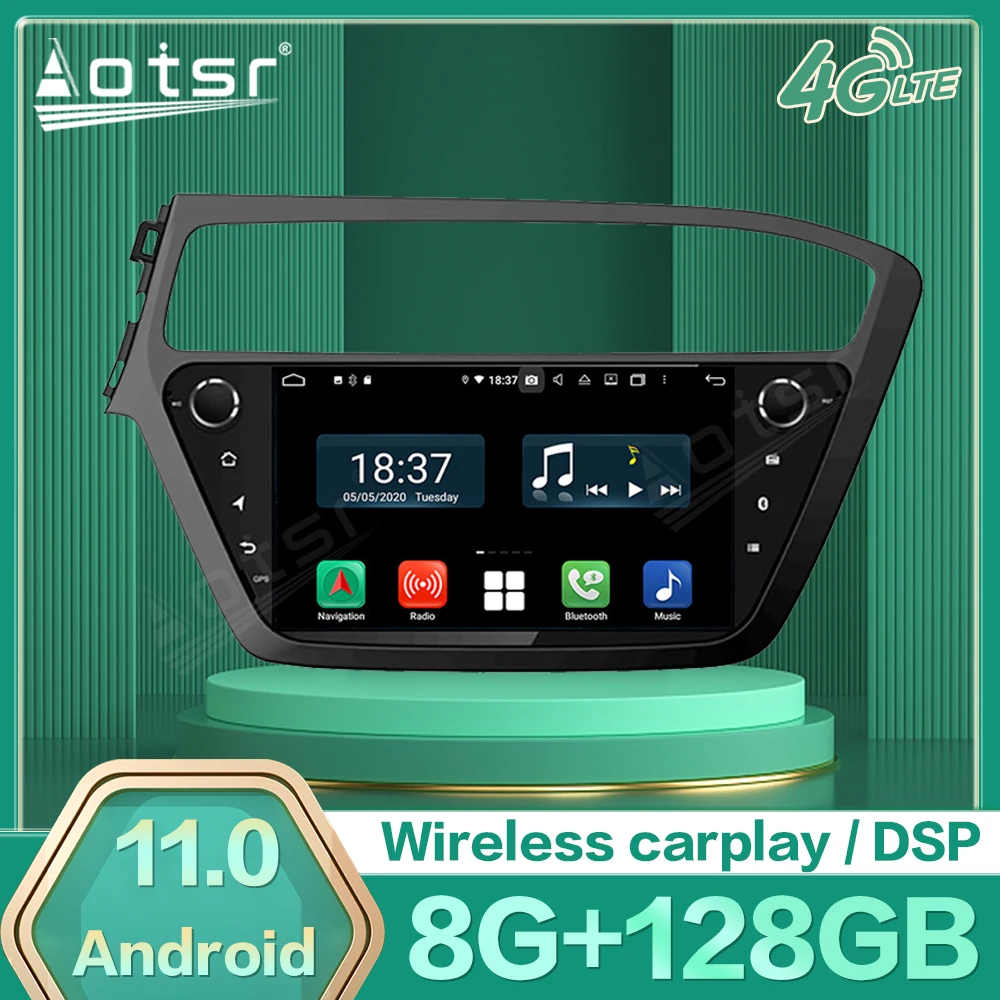 

Автомобильный мультимедийный Android 11 автостерео плеер для Hyundai I20 2018 2019 GPS навигация Радио стерео приемник видео Автомагнитола