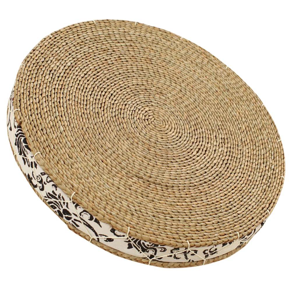 

Floor Cushion Straw Tatami Seat Meditation Round Pouf Ottoman Mat Pad Japanese Yoga Braided Pillow Footstool Sitting Rattan