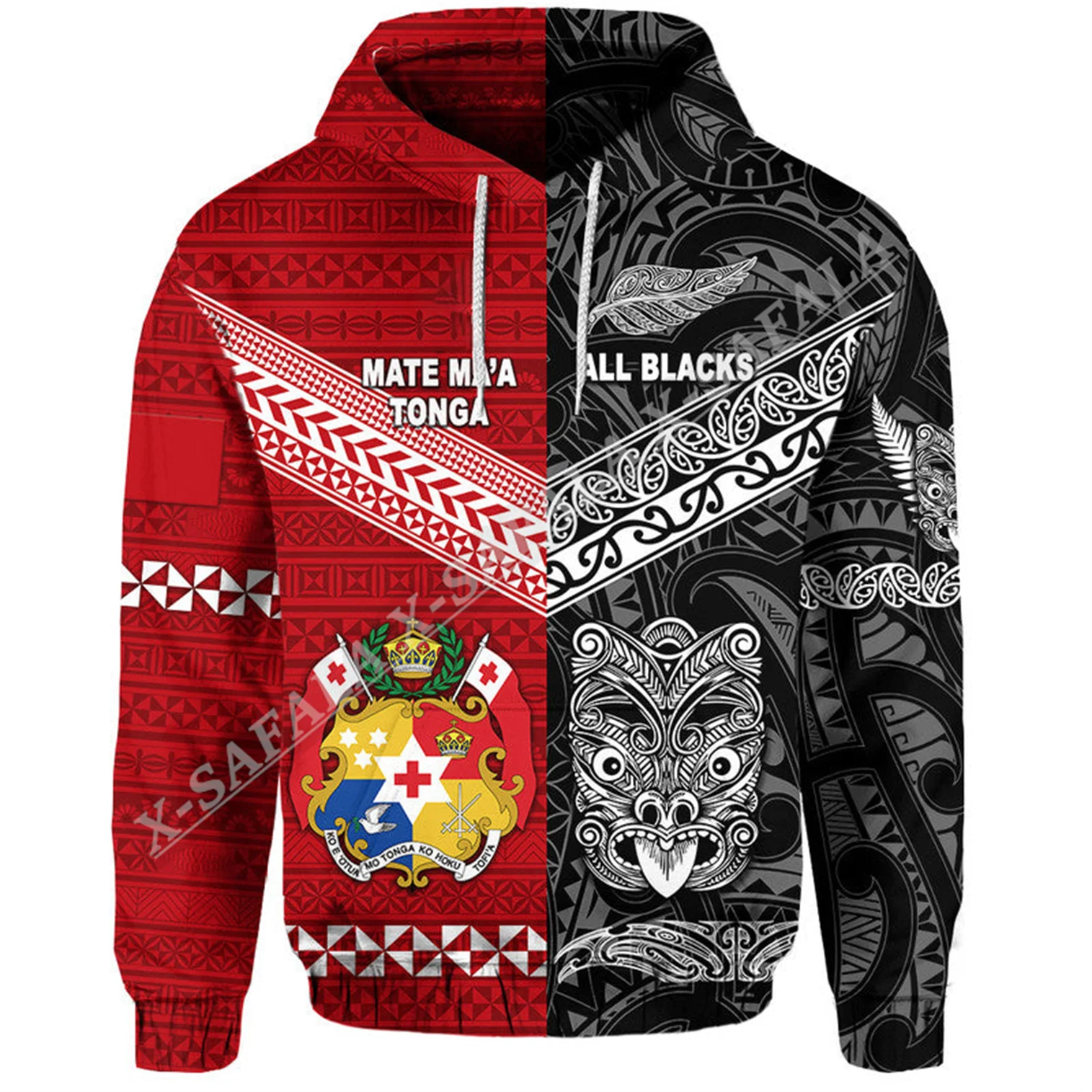 

Mate MaA Tonga Ngatu Новая Зеландия маори полностью Черный Регби 3D печать толстовка мужская верхняя одежда для взрослых рубашка пуловер Джерси Одежда