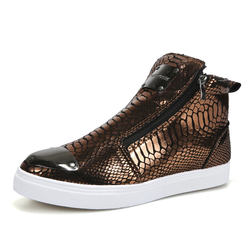 

New Superstar Men Luxury Designer Shoes Flats Gold Snakeskin Men Skateboard Shoes Hip Hop Men Sneakers High Top Spring Footwear