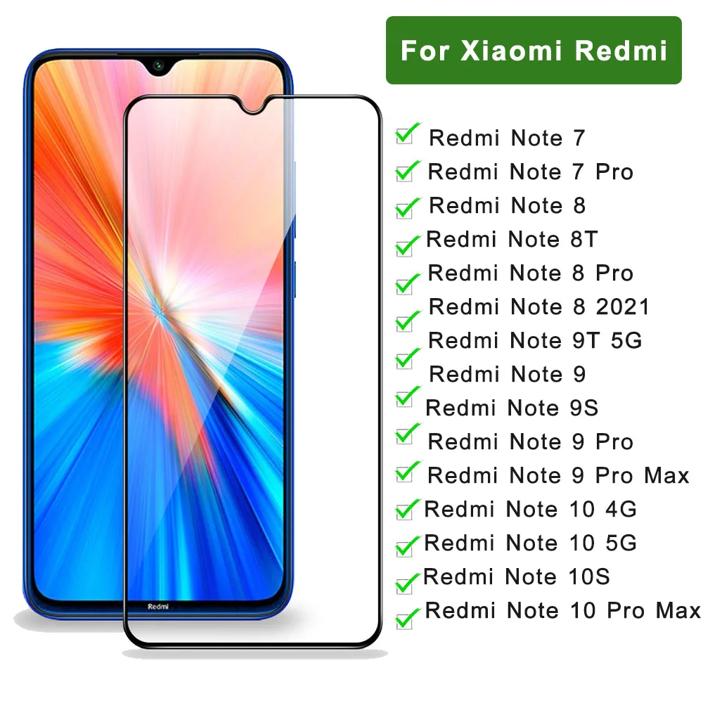 

Glass For Xiaomi Redmi Note 10 Pro Max 10S Screen Protection Redmi Note 11 10 9 8 7 Pro 9S 9T 8T Note 8 2021 Screen Protector