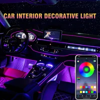 okeen rgb led car interior light atmosphere ambient light strips with app control fiber optic neon led auto decorative lamps 12v