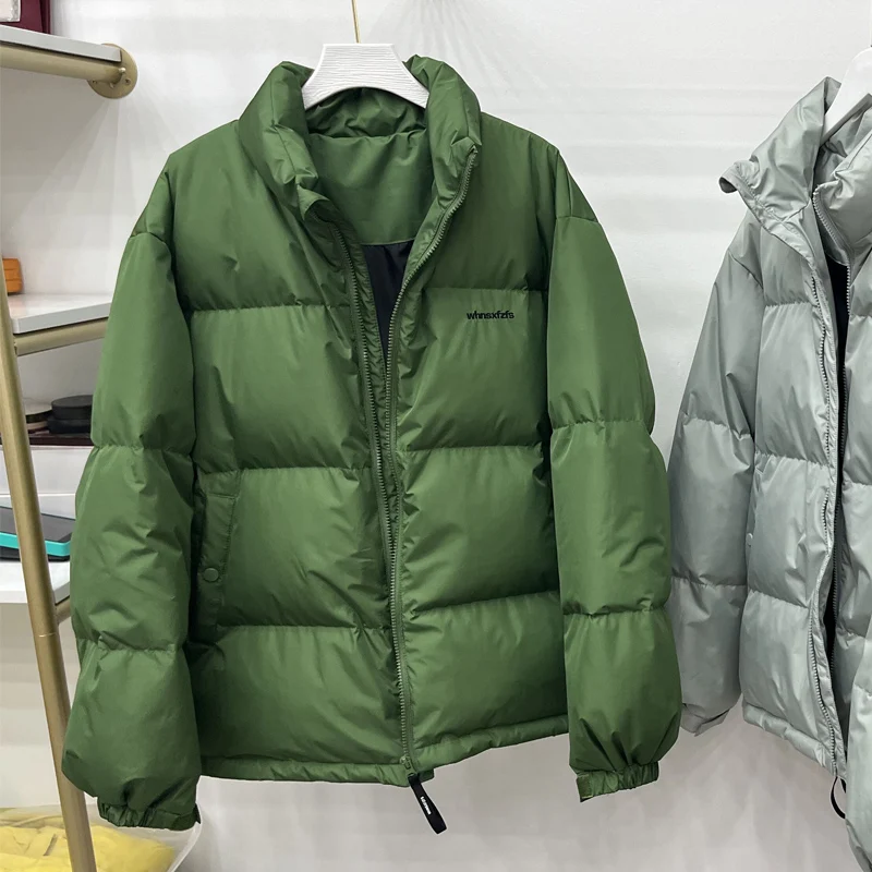 

2023 Fashion Casual Down Jackets Women Winter Oversized Thick Warm Padded Coats Female Clothes Loose Parkas Green Overcoat Park