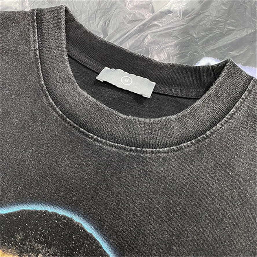 2022ss винтажная черная Kanye West Graphic футболка для мужчин и женщин высокое качество Ye Tee