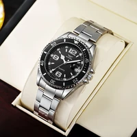 top brand luxury mens watch quartz calendar stainless steel wristwatch for male boys business luminous clock relogio masculino