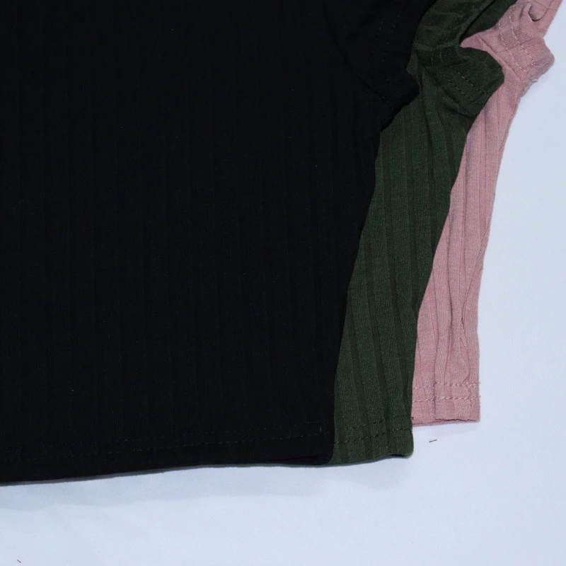 Модные женские комплекты повседневный однотонный трикотажный укороченный топ в