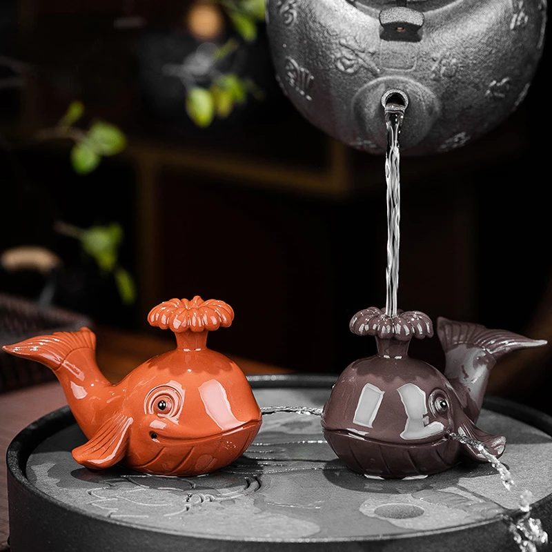 

purple sand tea pet ornament squirt whale Zen tea ceremony tea table accessories