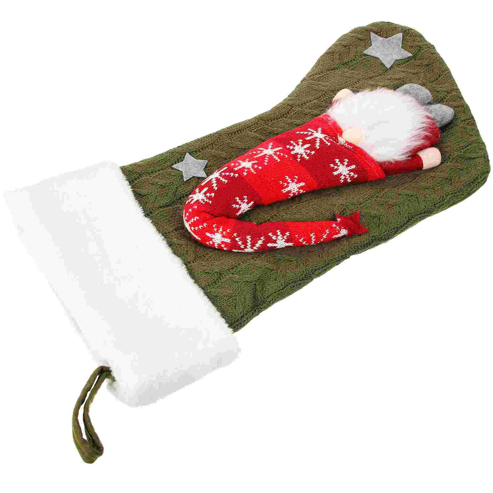 

Christmas Socks Xmas Candy Bag Party Decoration Gift Bags Hang Tree Pendant Knitted Fabric Hanging Ornaments Lovely Stocking