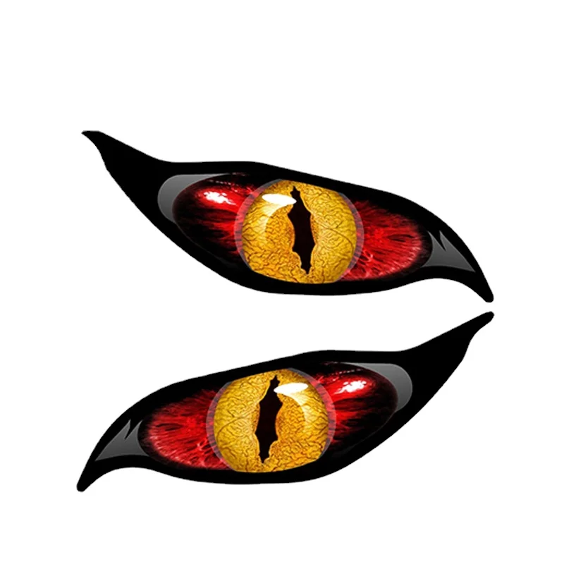 

CG Car Styling Yellow Red Evil Eye Zombie Car Sticker Each Eye Rc Plane Waterproof Rearview Mirror Decal Waterproof Accessories