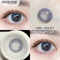 ovolook 1 pair 10 tone multicolour beauty lenses myopia colored eye lenses for eyes colorful contact lenses with diopters yearly