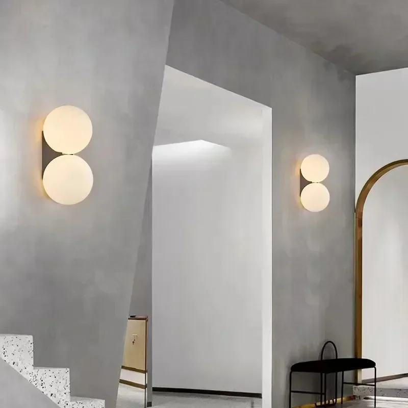 Luz nórdica de pared Bala dengan 5% abajodecoración Simplelámpara bola vidrioescalerapasillo lámpara mesitaбра настенные
