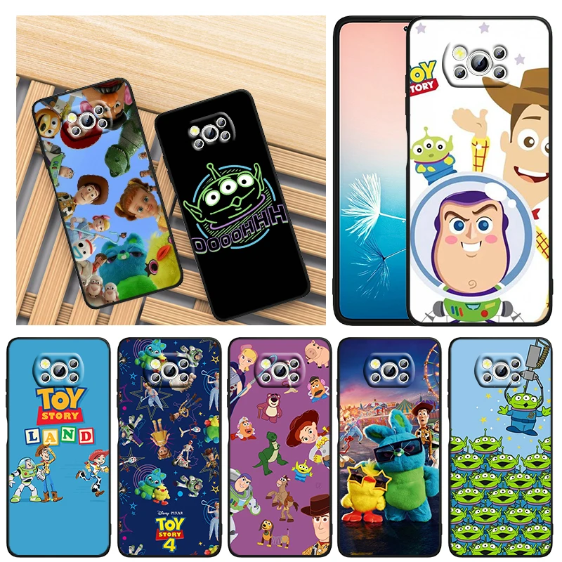 

Cute Toy Story Disney For Xiaomi Mi Poco X4 X3 NFC F4 F3 GT M5 M5s M4 M3 Pro C40 C3 5G Black Soft TPU Capa Phone Case