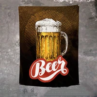 cold beer poster wall art bar wine cellar cafe home decoration hanging flag 4 gromments in corners beer day banner tapestry