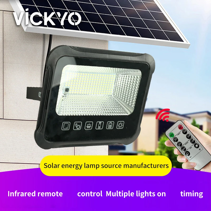 

VICKYO Solar Outdoor LED Wall Lights Solar Flood Lamp Remote Control Timing IP65 Waterproof For Garden Patio Villa Ground Light