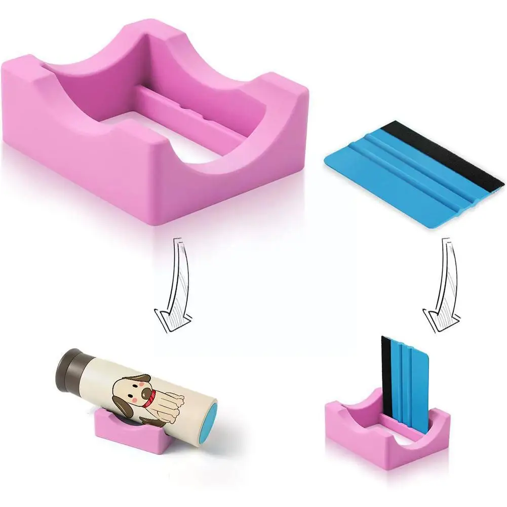 

Держатель для стакана, силиконовый держатель для чашки со встроенным слотом, держатель для стакана для рукоделия, наклейки, держатель для стакана с функцией коррекции температуры F0C8