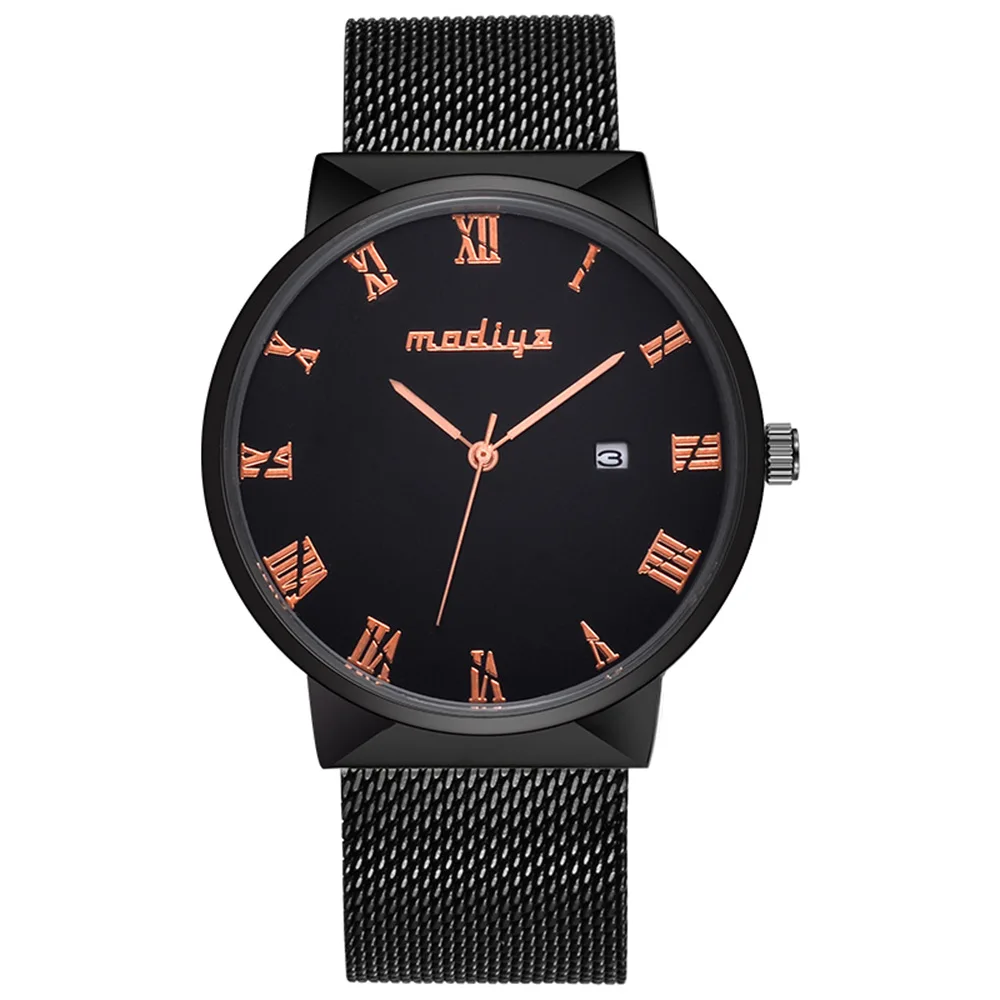 Роскошные мужские часы с календарем деловые спортивные повседневные Модные