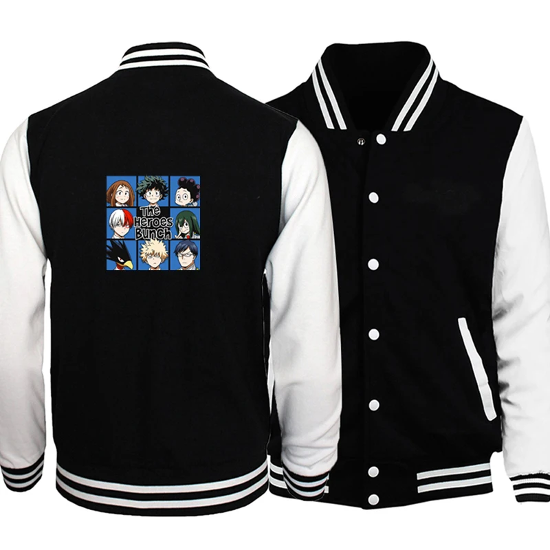 

My Hero Academia Boku No Hero Academia One For All Japanese Anime Harajuku Baseball Jacket Coat Black White Bomber Jackets Coats